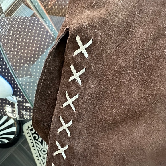 Stetson Chocolate Brown Supple Suede Leather Tunic W/Western Style Stitching L - Picture 8 of 16